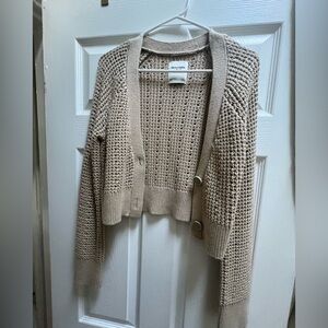 Abercrombie & Fitch Women's Tan Knit Cardigan